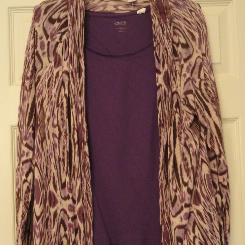 Chicos size 3 cardigan tank top set